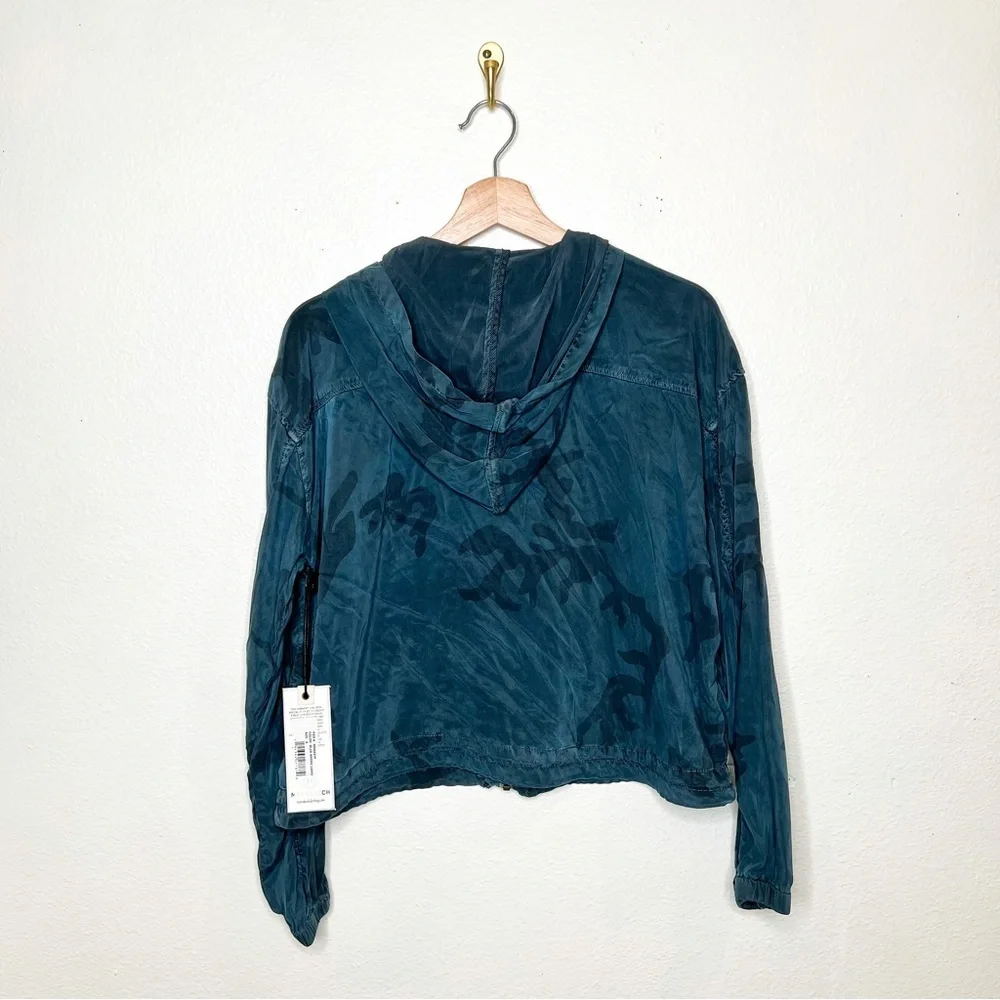 Nwt ANTHROPOLOGIE MARRAKECH Blue Smoke Camo Hoodie Jacket (Sz S)